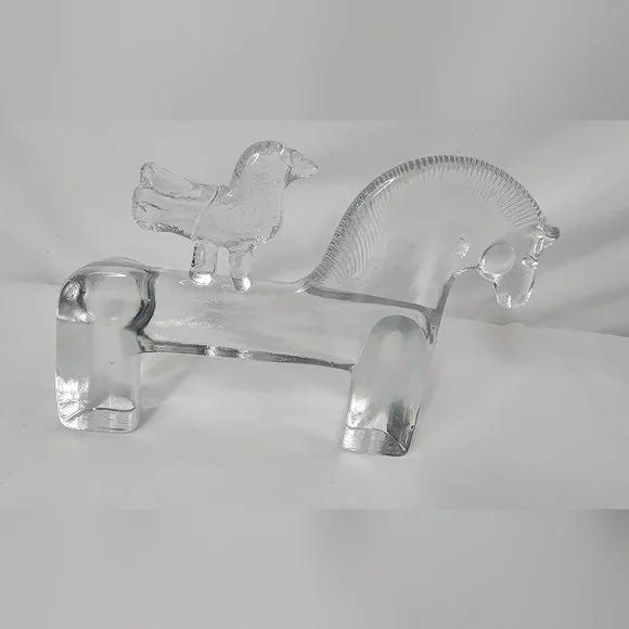 Kosta Boda Noah Series Horse and Bird Glass Figure Bertil Vallien Sweden MCM - Picture 3 of 8